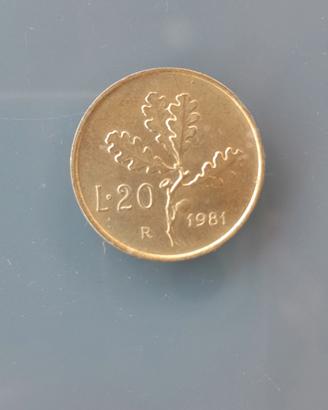 moneta da 20 lire del 1981