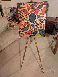 Cavalletto da pittura MABEF in legno pieghevole