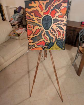 Cavalletto da pittura MABEF in legno pieghevole