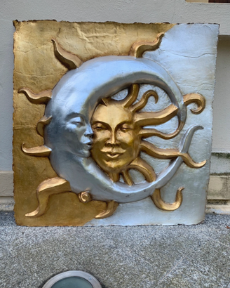 Quadro Sole Luna in cartapesta