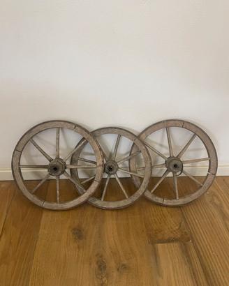 Ruote di carro in legno antiche, decorative