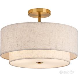 Plafoniera Tessuto Beige Oro Ø40cm E27 - NUOVA