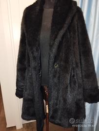 pelliccia sintetica vintage anni 70 nera