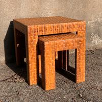 Coppia tavolini salotto  vintae anni ‘70 in bambu