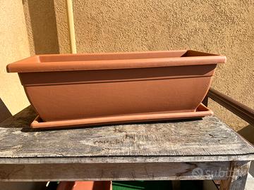 Vaso da fiori con sottovaso rettangolare cm50