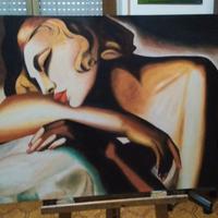 Quadro dipinto a mano falso d'autore artdeco