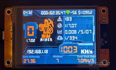 Nerd Miner 1000kh/s mining btc