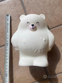 Lampada notturna color panna a forma di orsetto