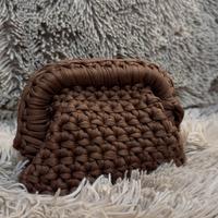 Crochet Clutch Bag Marrone