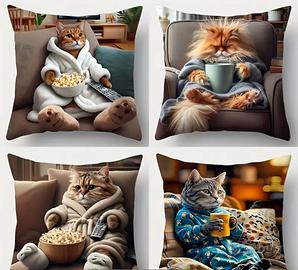 4 copricuscini con stampa  cuscino 