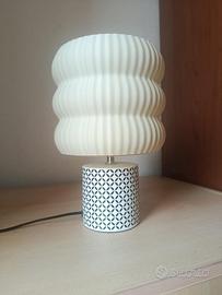 Paralume moderno a coste Bianco osso | E14 | 20 cm