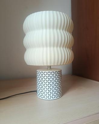 Paralume moderno a coste Bianco osso | E14 | 20 cm