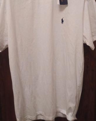 T-Shirt Ralph Lauren Bianca Girocollo Pony Blue