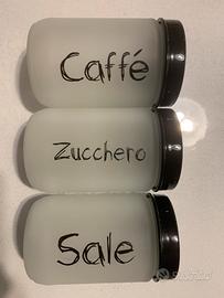 Set 3 Barattoli contenitori, sale zucchero caffè