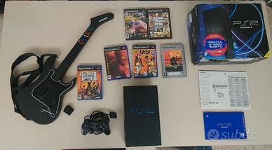 PS2 Fat+chitarra Kramer wirless+ 5 giochi