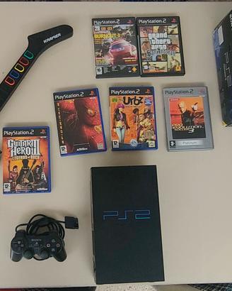 PS2 Fat+chitarra Kramer wirless+ 5 giochi