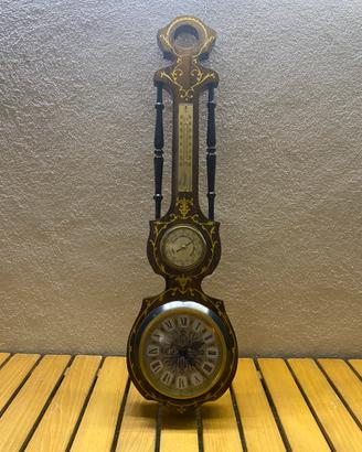 Barometro con orologio antico