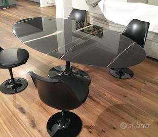 tavolo ovale tulip saarinen cm.180x110 shara noire