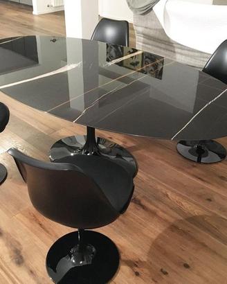 tavolo ovale tulip saarinen cm.180x110 shara noire