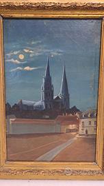 Dipinto olio su tela paesaggio nordico  