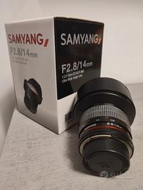 obiettivo Samyang f.2.8/ 14mm attacco Nikon 
