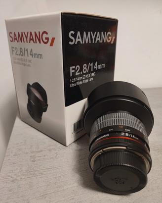 obiettivo Samyang f.2.8/ 14mm attacco Nikon 