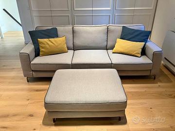 Divano LeComfortRussell 3 posti + pouf, come nuovo