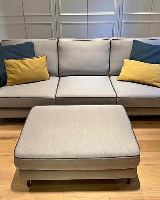 Divano LeComfortRussell 3 posti + pouf, come nuovo