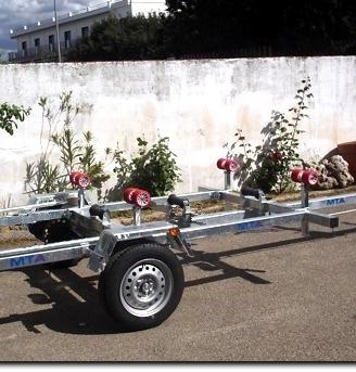 Carrello per barca MTA 400Kg Rimorchio NO FRENI