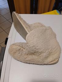 Pantofole in lana merinos nuove da uomo