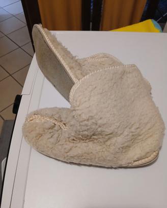 Pantofole in lana merinos nuove da uomo