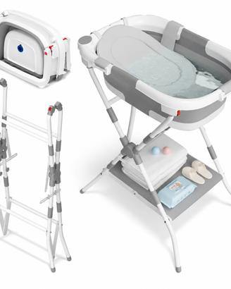 Vaschetta Bagnetto Pieghevole 3-in-1 con Supporto