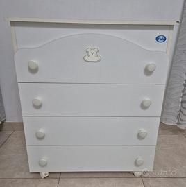 Fasciatoio cassettiera con basca bagnetto Pali