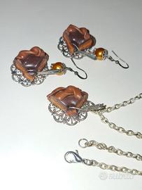 Set collana + orecchini “dolcetto/cioccolatino”