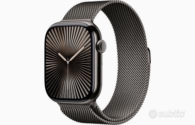 Roma Apple Watch 10 titanio ardesia 46mm milanese