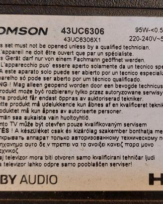Ricambi per TV THOMSON
43UC6306