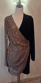 Abito corto paillettes oro e nero