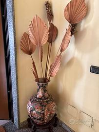 Vaso Giapponese Satsuma in Porcellana con supporto