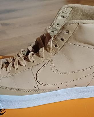 Scarpe Nike W Blazer Mid pelle beige