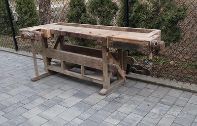 Antico banco da falegname morse in legno