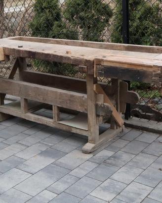 Antico banco da falegname morse in legno