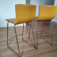 pack 2 sgabelli giallo scuro senape pelle