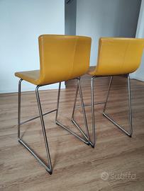 pack 2 sgabelli giallo scuro senape pelle