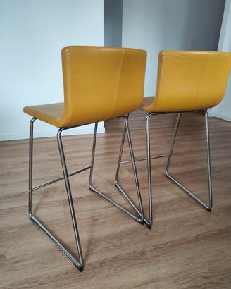 pack 2 sgabelli giallo scuro senape pelle