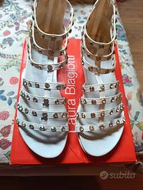 sandali Laura Biagiotti bianchi/argento n.39