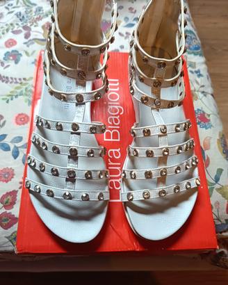 sandali Laura Biagiotti bianchi/argento n.39