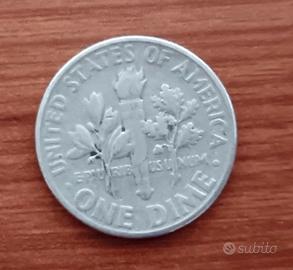 America One Dime Roosevelt 1946 in Argento