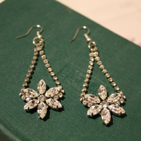 Orecchini pendenti fiore zirconi