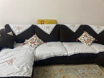 Divano 5 posti in tessuto idrorepellente