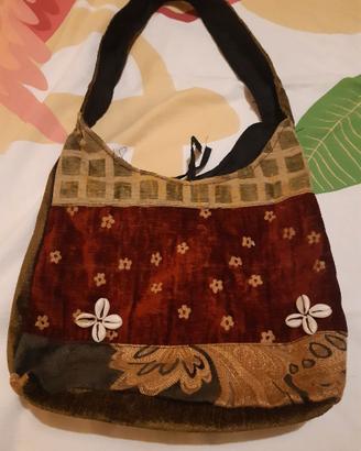 Borsa in velluto etnica